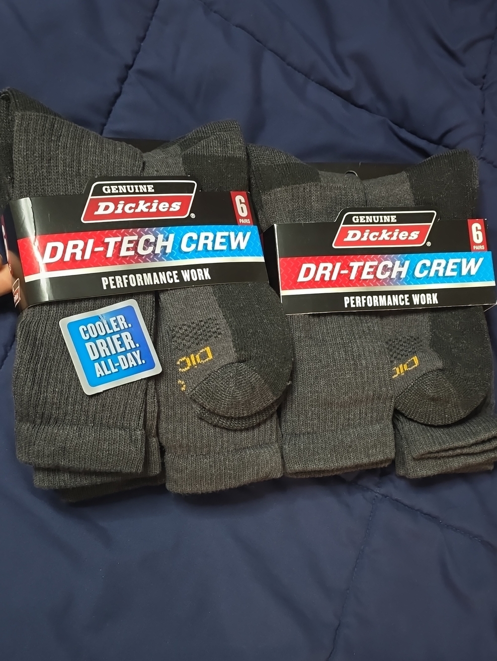 Dickies Dri-Tech Crew Performance Work Socks - Dark Gray (10 Only)